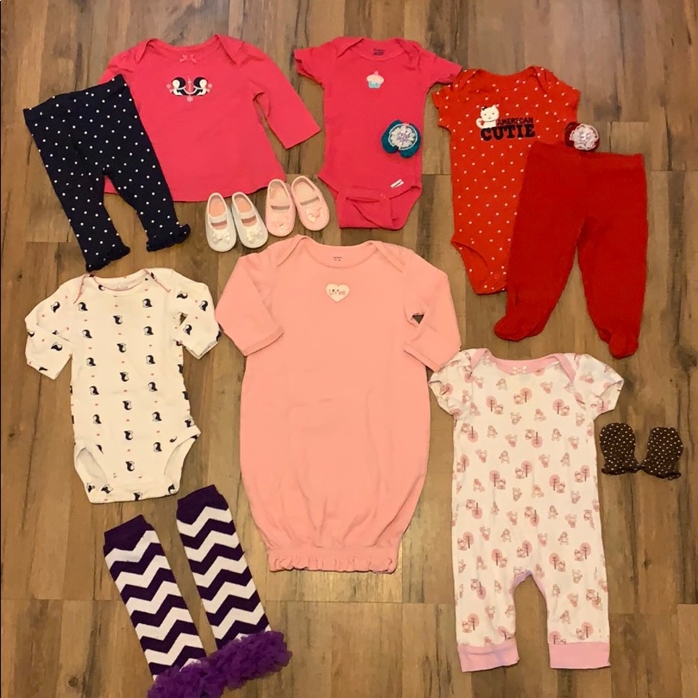 ✨INFANT GIRLS 0-3 MONTHS BUNDLE W/ ACCESSORIES✨